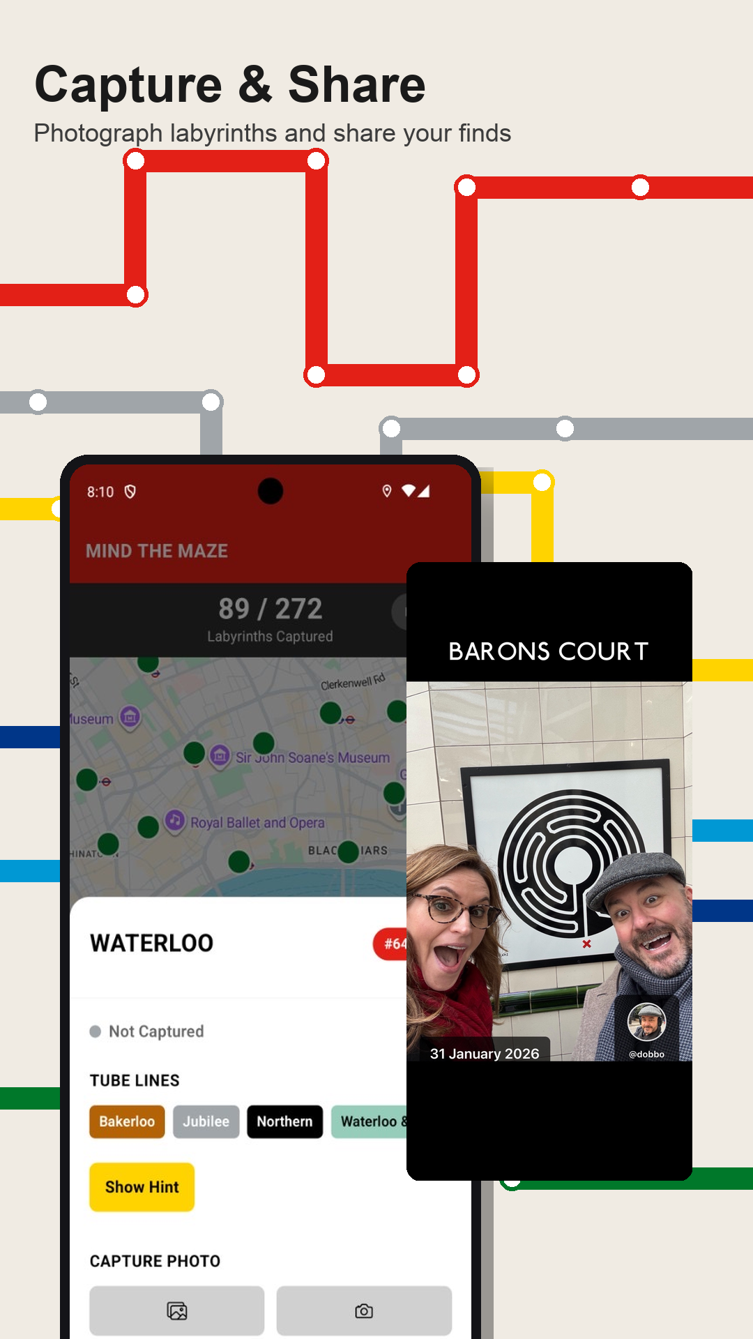 Capture labyrinth photos and share with friends